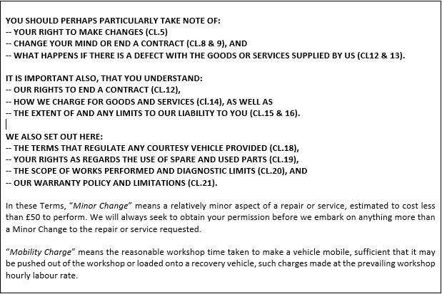 CCM terms of business